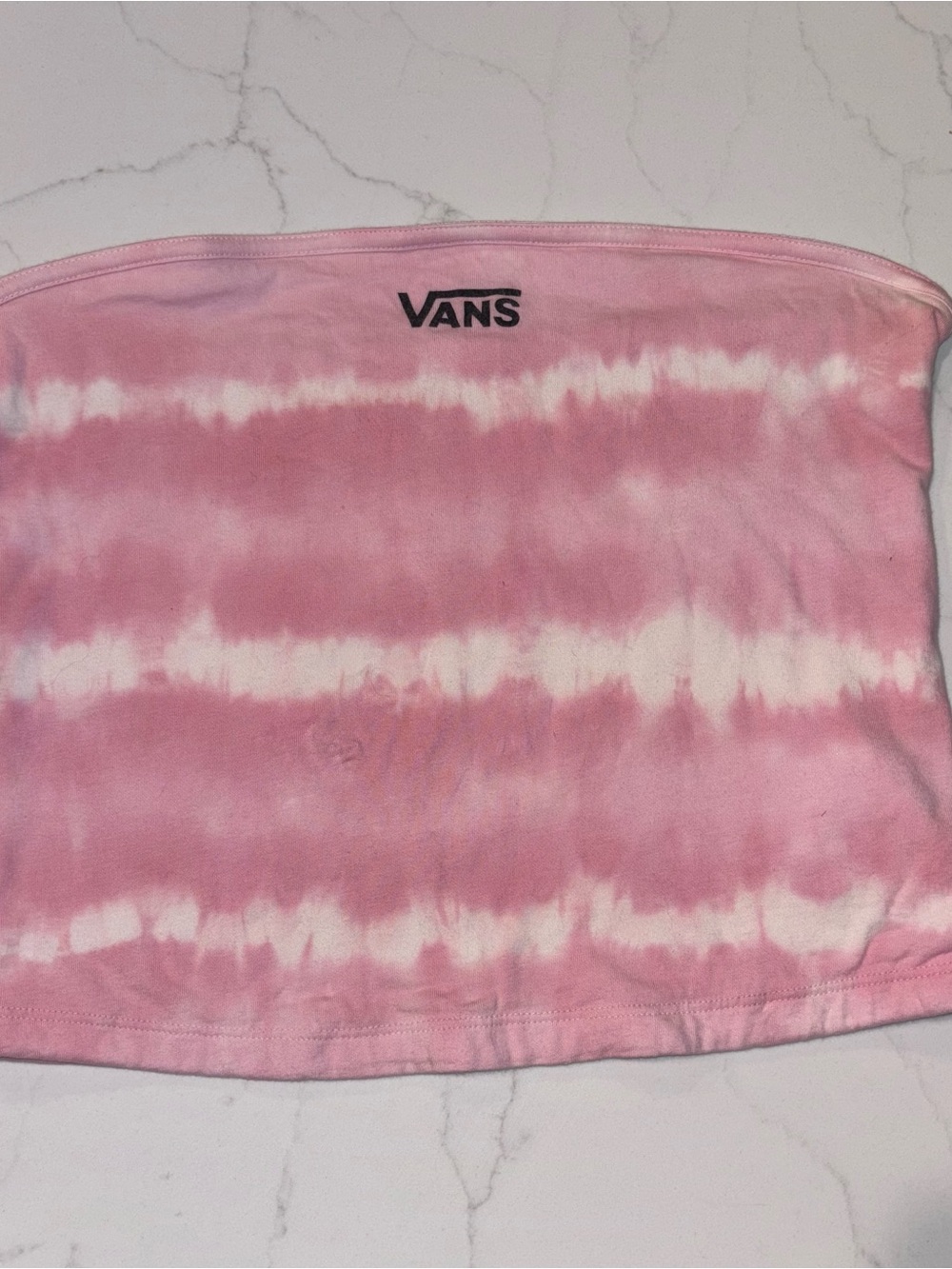 Vans Pink and White Tie-Dye Strapless Tube Top